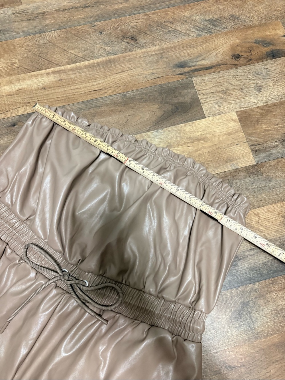 Riley & James Faux Leather Strapless Jumpsuit Women’s Plus Size 2X Taupe Nude - Picture 6 of 9